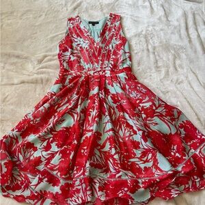 Floral Red and Teal Dress